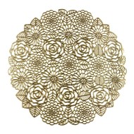 Lugar Americano 38cm de Plástico Flowers Dourado